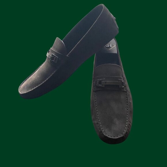TOD’S Charcoal Suede Gommino Loafers – Size 13.5 (Made in Italy) - Picture 2 of 5